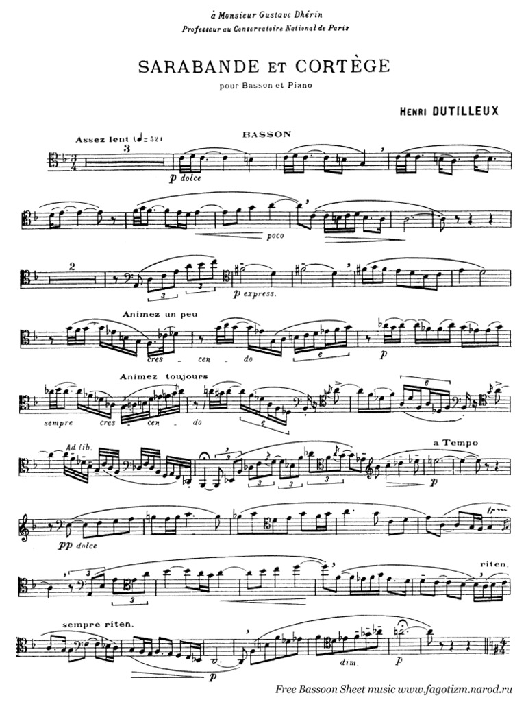 dutilleux sarabande et cortege